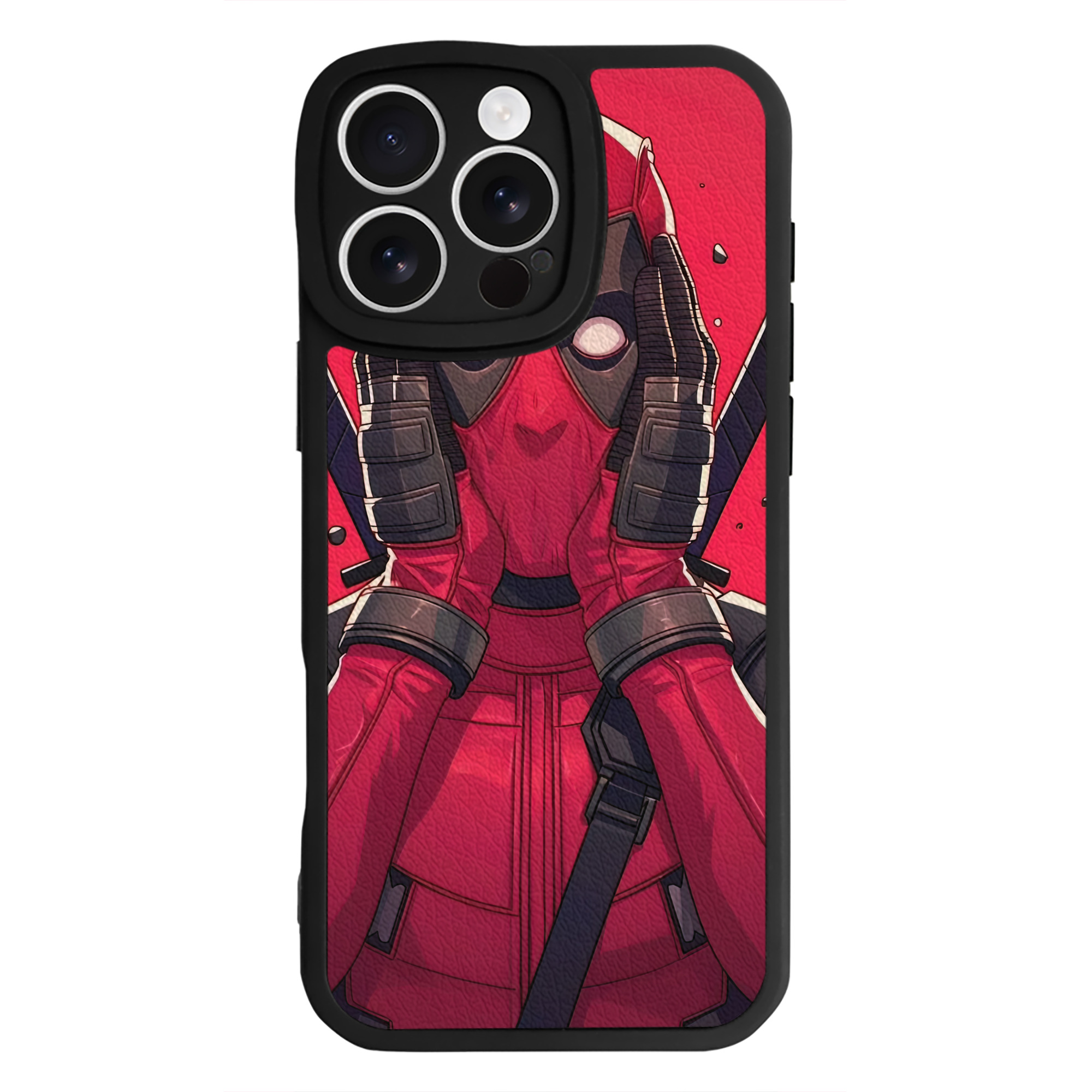 （画像用） Deadpool デッドプール 【iPhone 16シリーズ対応】シリコンスマホケース（レザー調） 材質：シリコン
